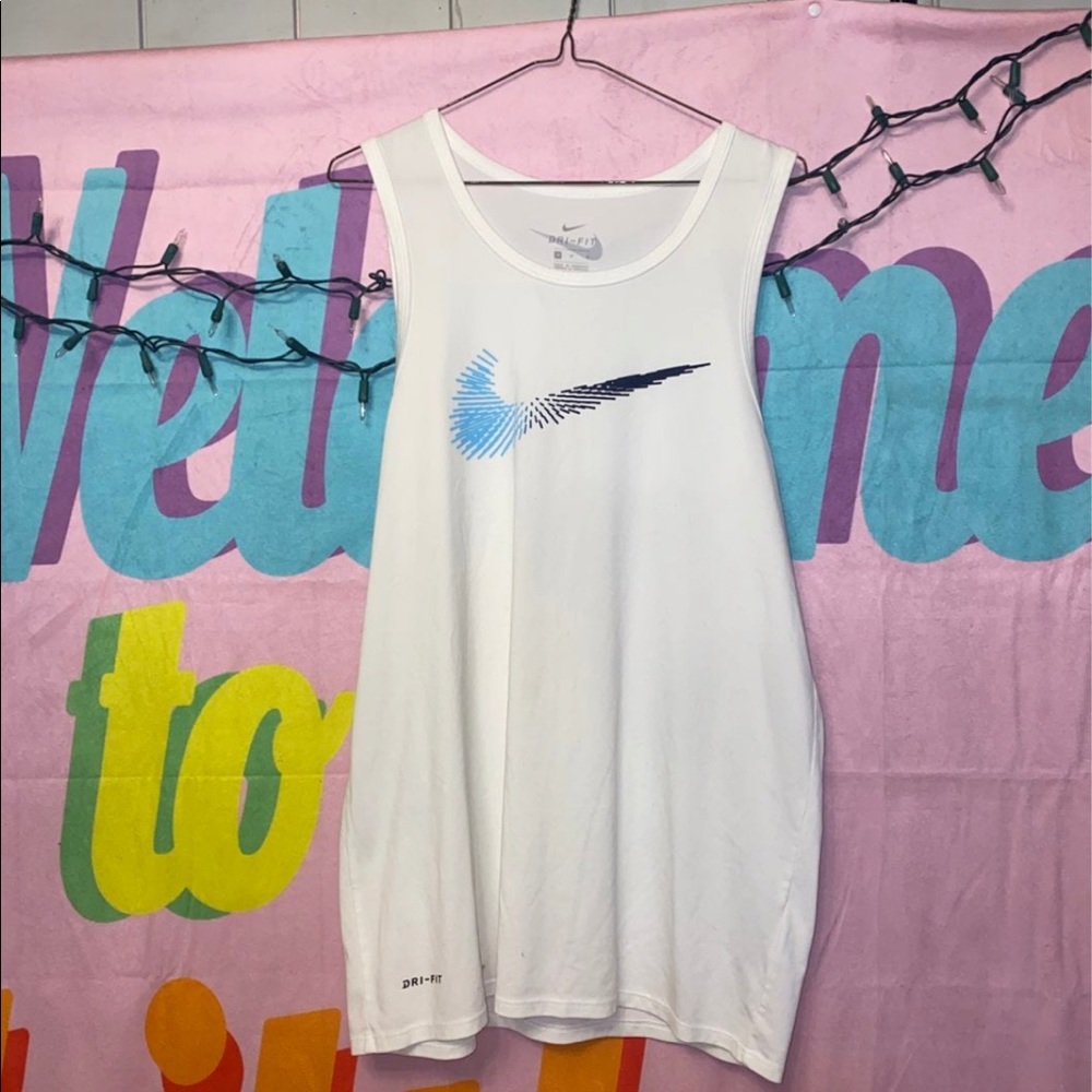 Men’s White Nike Athletic Tank Top